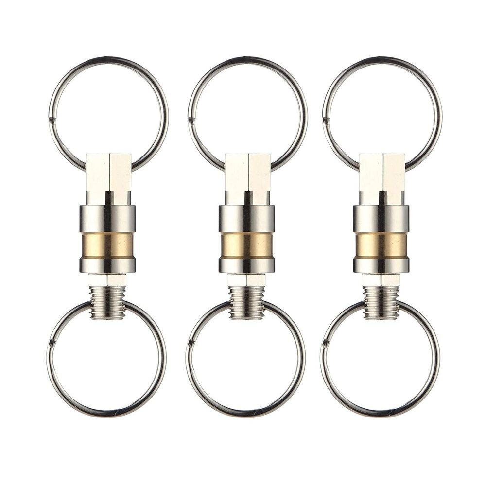 2079 Pull Apart Coupler Keychain with 2 Split Rings 3 Pack
